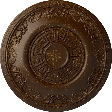 Ekena Millwork Nestor Ceiling Medallion (Fits Canopies up to 5"), 25 7/8"OD x 2 1/4"P, Root Beer Crackle CM25NERBC